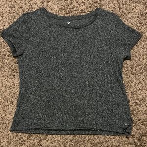 Small women's gray crop top from American Eagle.